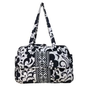 Vera Bradley Diaper Baby Bag Floral Pattern In Black & White